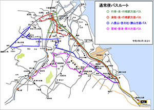 豊前校スクールバス路線図行橋方面（通常便）
